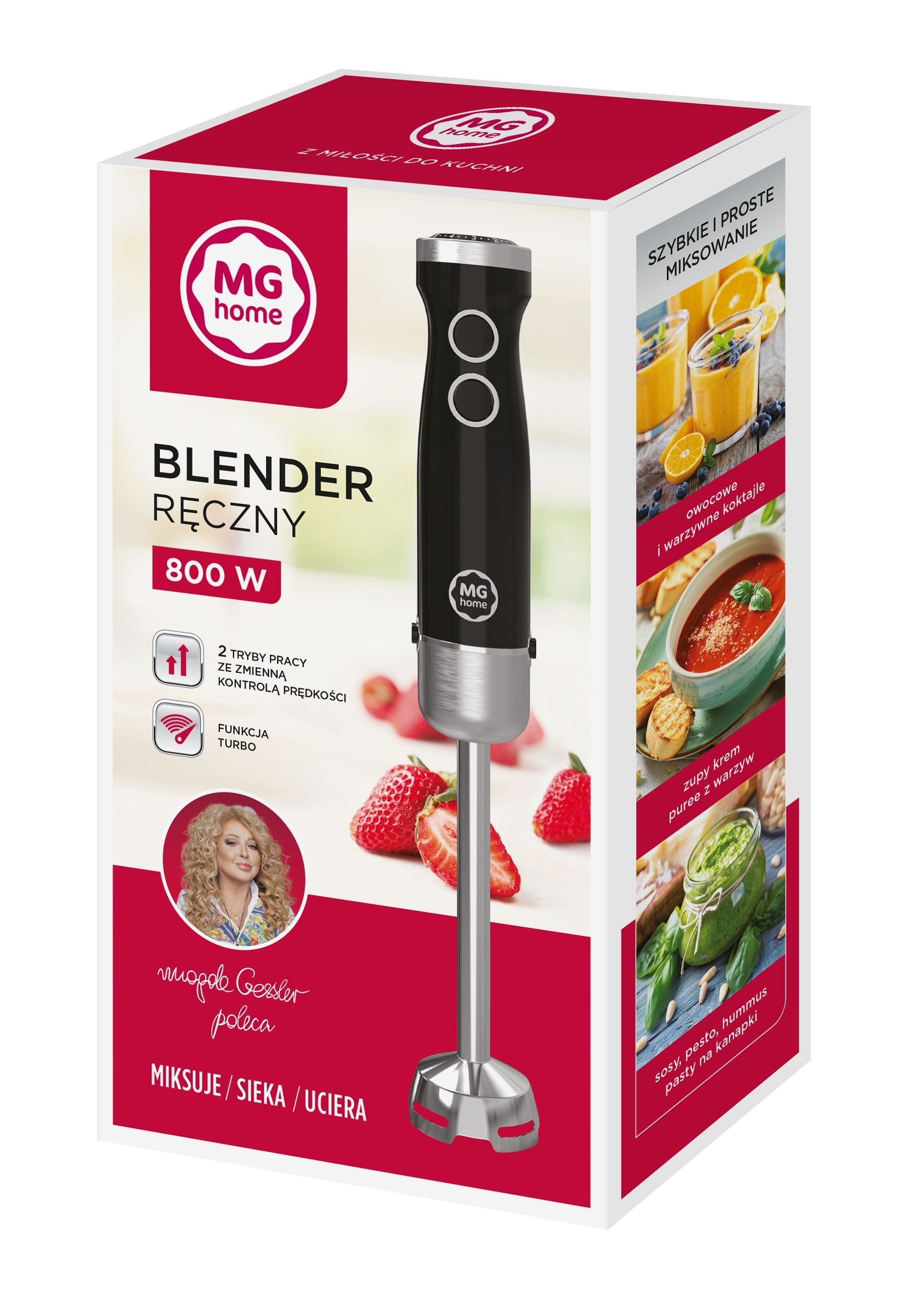 Hand blender MG Home 800 W power with turbo gift idea Packaging status original