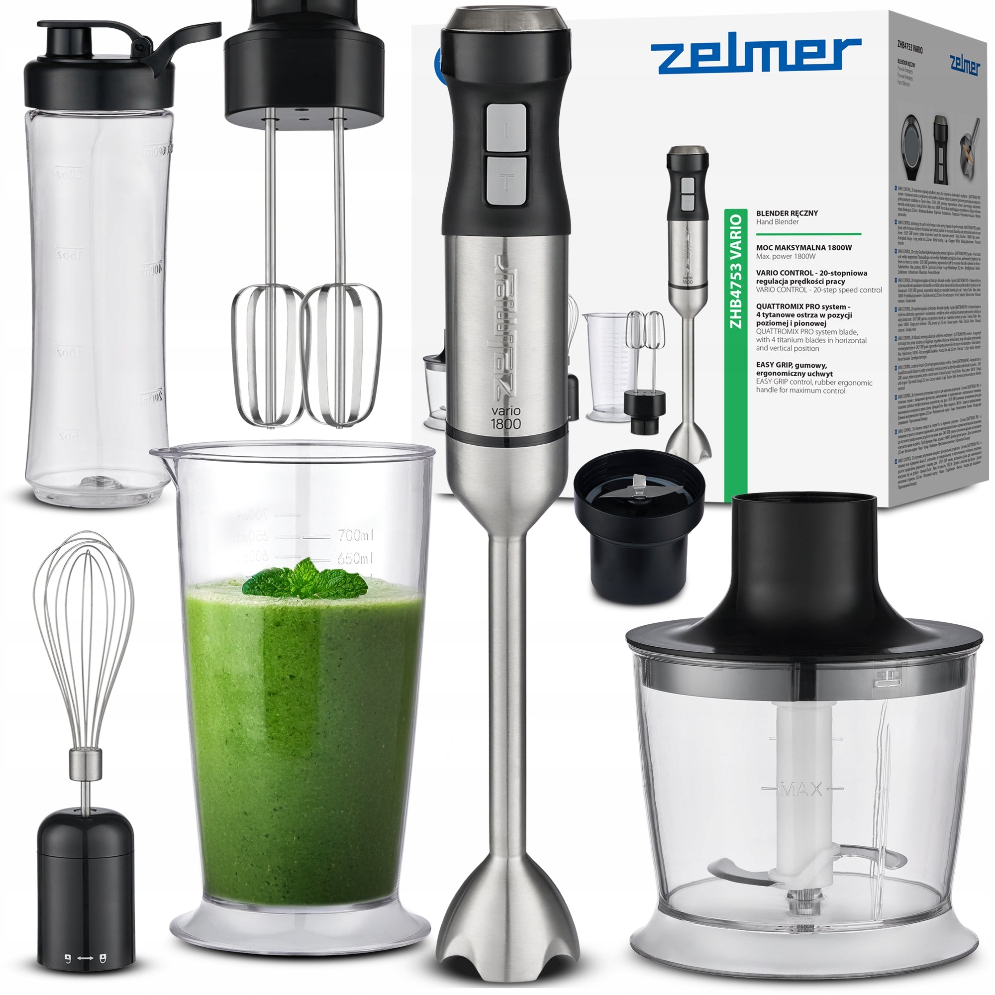 Hand blender Zelmer ZHB4753 Vario 1400 W silver Manufacturer code ZHB4753
