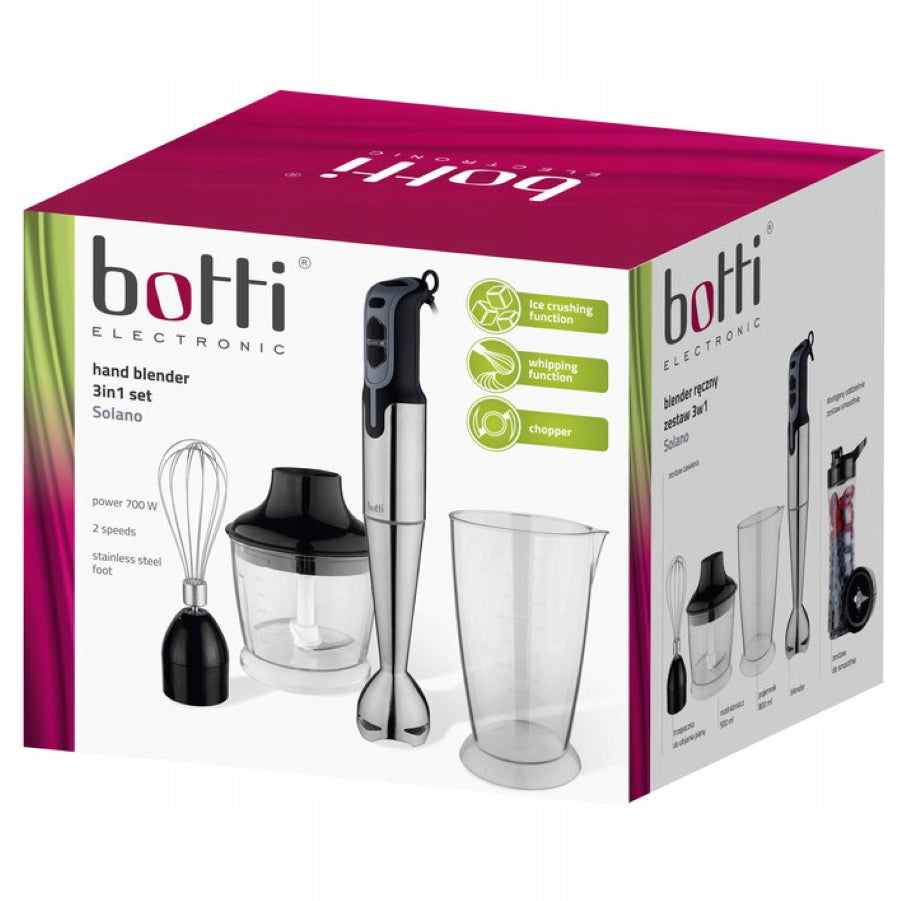 Hand blender set SOLANO 700W BOTTI ELECTRONIC Packaging status original