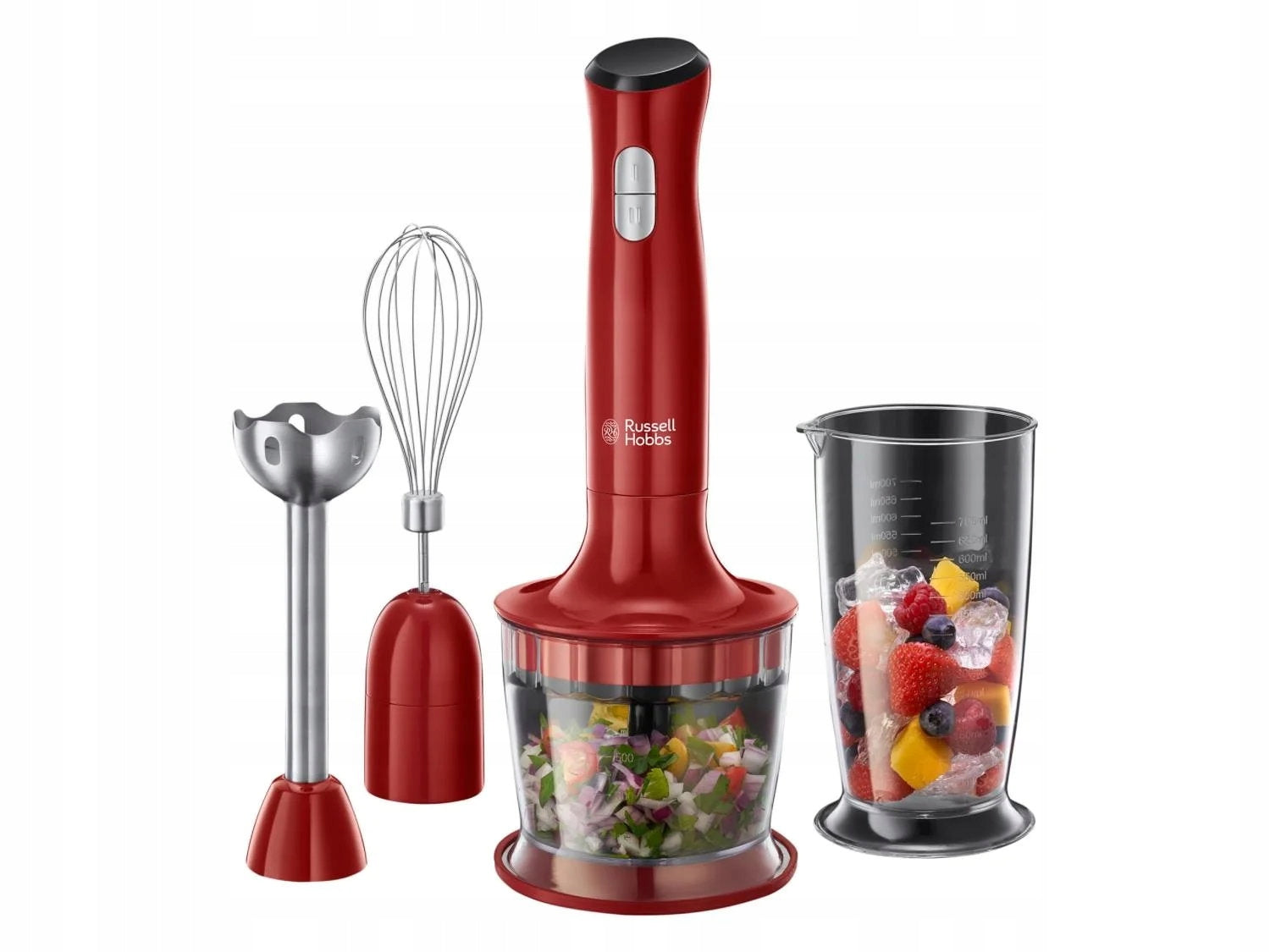 Hand blender shredder Russell Hobbs 500W red