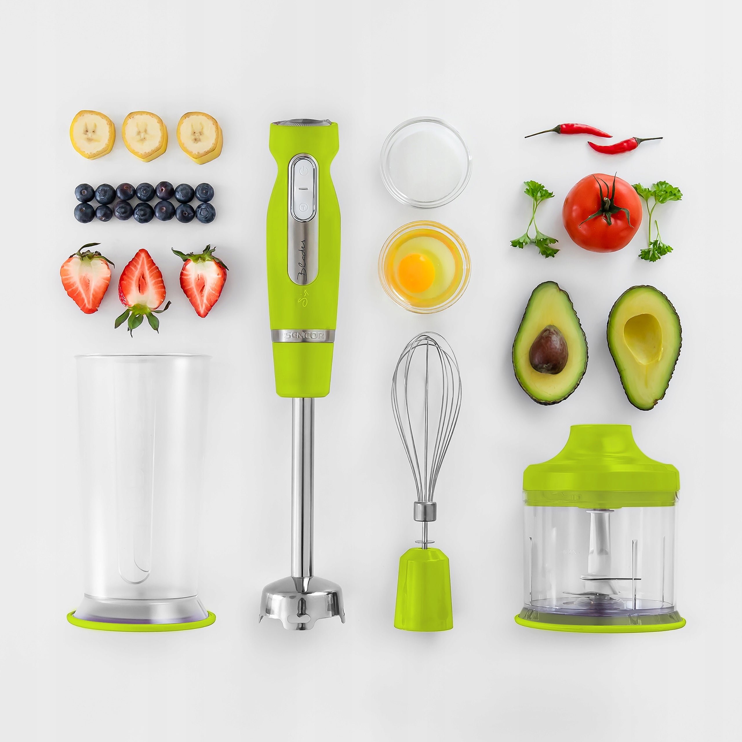 Hand blender with chopper 1000W TURBO green Sencor SHB 4461GR-EUE3 Manufacturer code SHB4461GREUE3