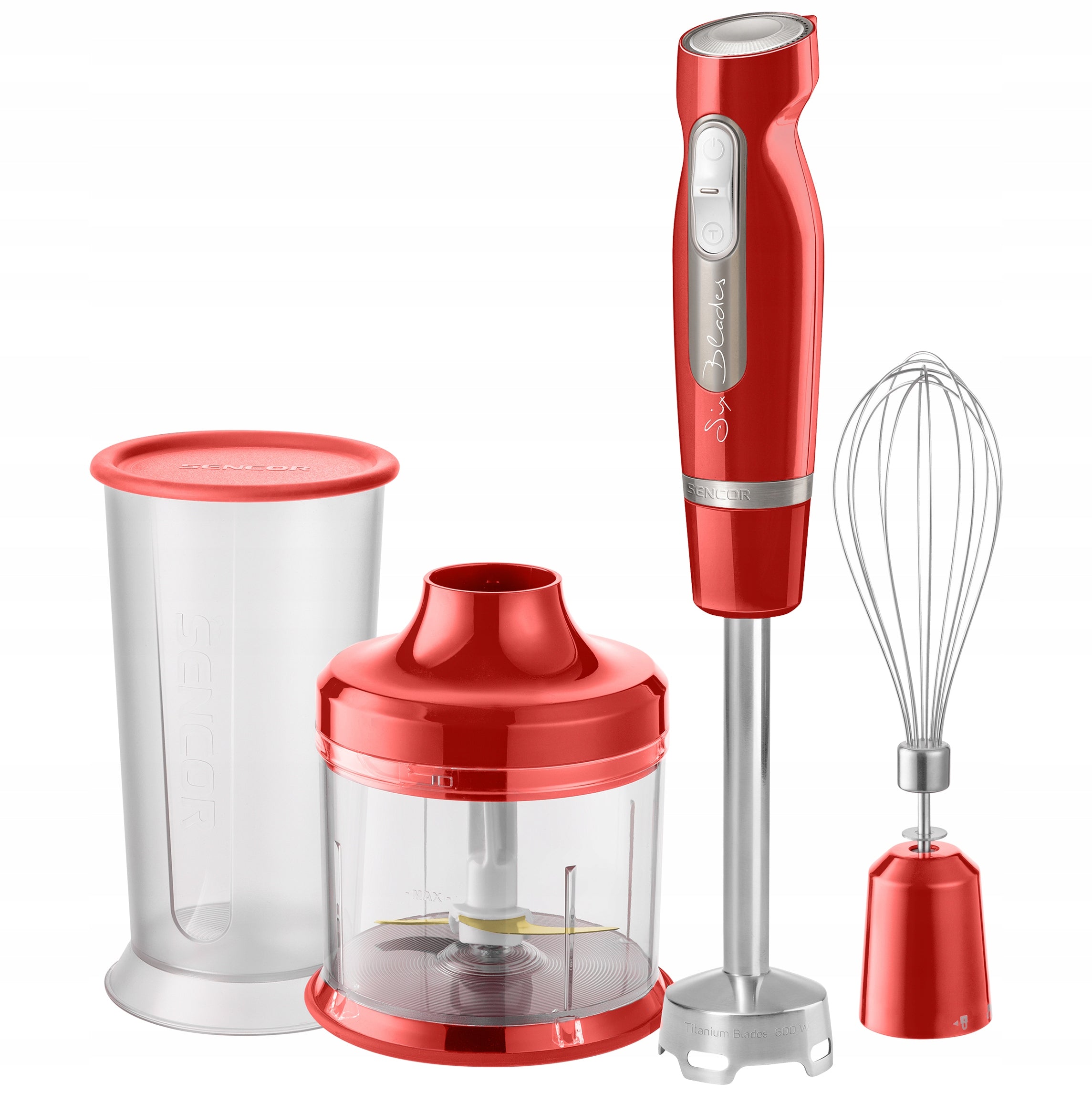 Hand blender with incisor 1000W TURBO red Sencor SHB 4464RD-EUE3 Packaging status original