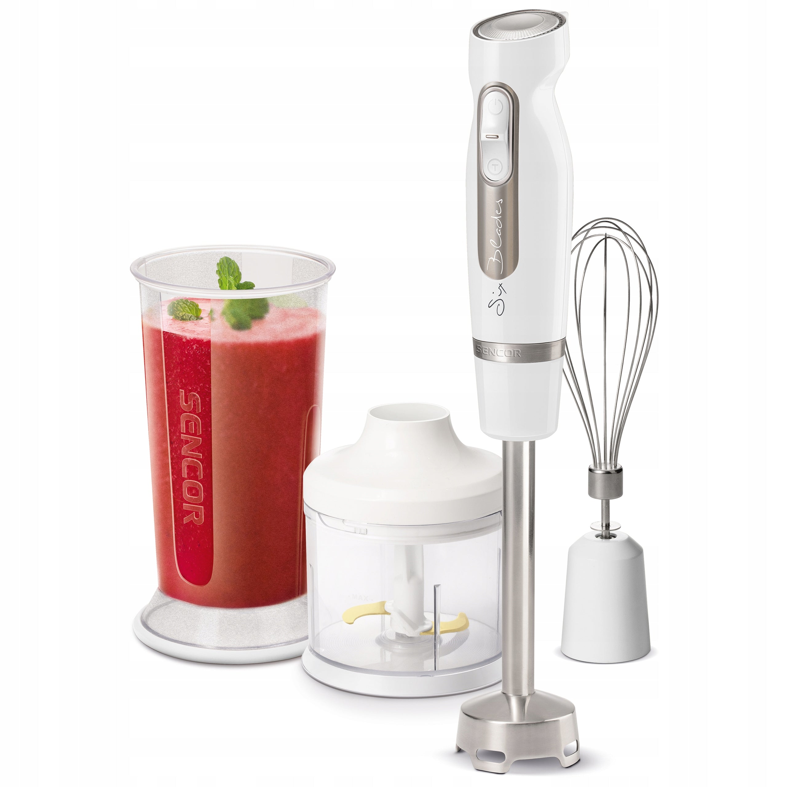 Hand blender with incisor 1000W TURBO white Sencor SHB 4460WH-EUE3