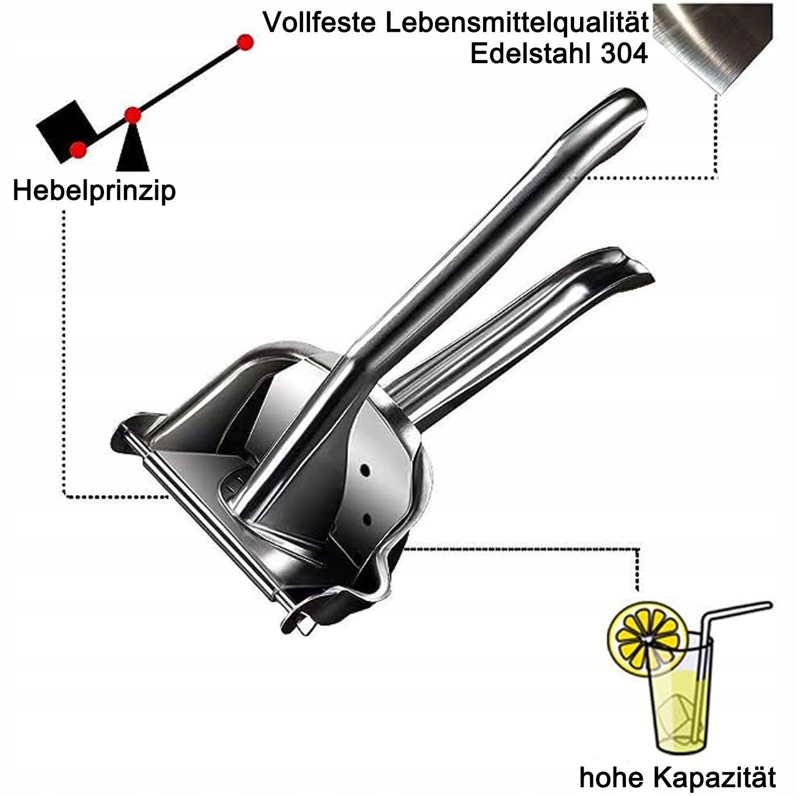 Hand juicer Premium 304 Stainless Steel Manual Juice Press for fruit juice Brand no brand