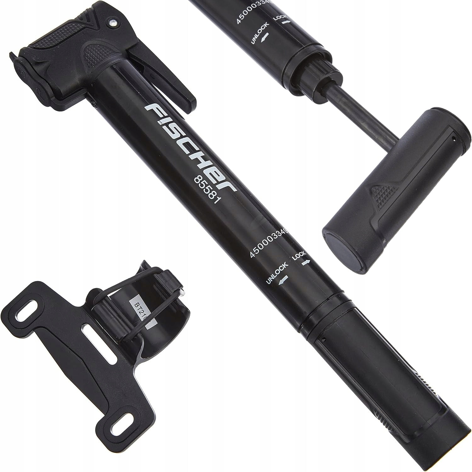 Handheld Bicycle Pump with Handle TWO PUMPING MODES 8 BAR Fischer