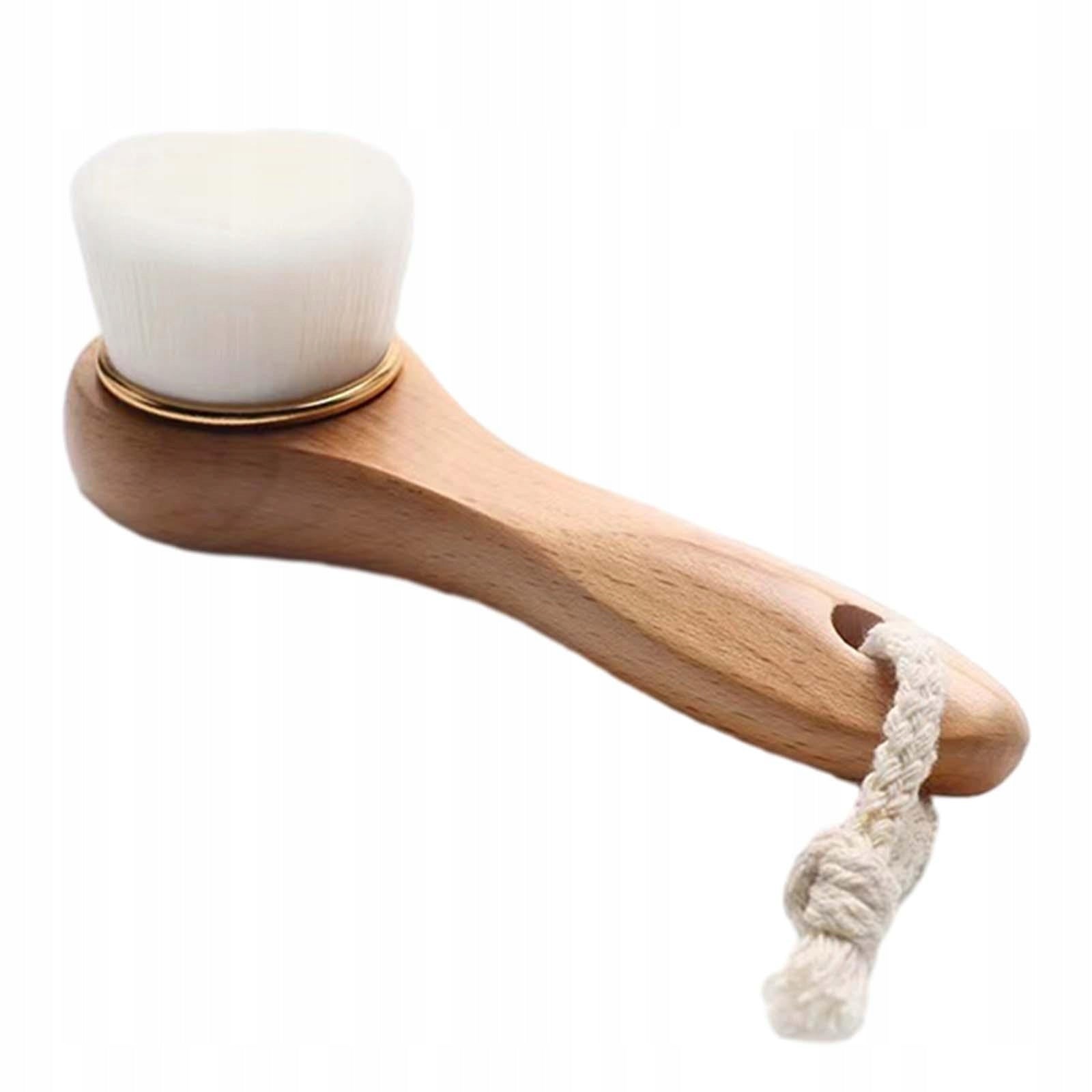 Handheld Cleansing Brush Wood Handle Deep Cleansing Face Scrubber White B Medical device type medical device or in-vitro diagnostic medical device