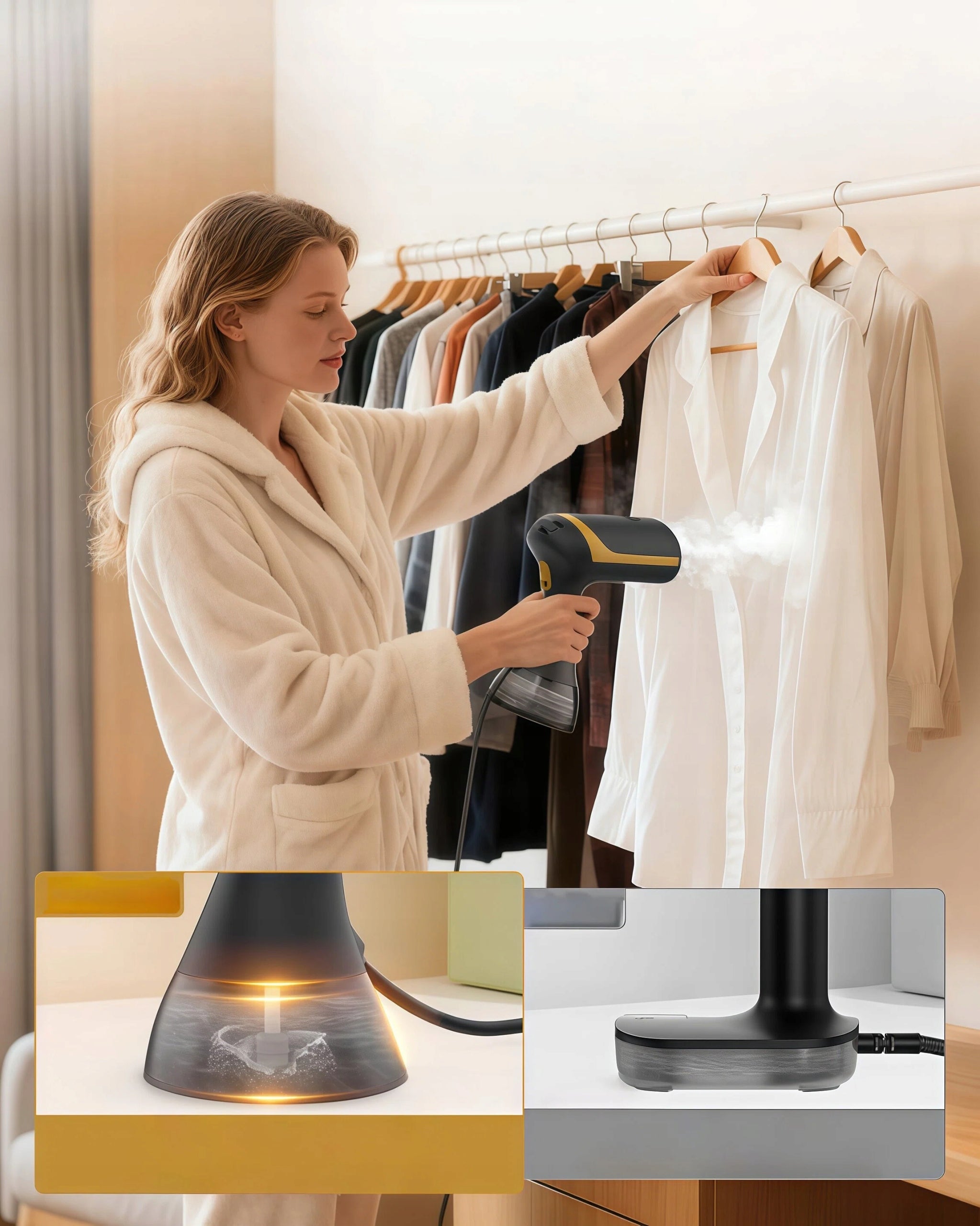 Handheld Clothes Steamer 1500W 300ml 15s Ready For Home And Travel Couple Product weight with unit packaging 0.95 kg