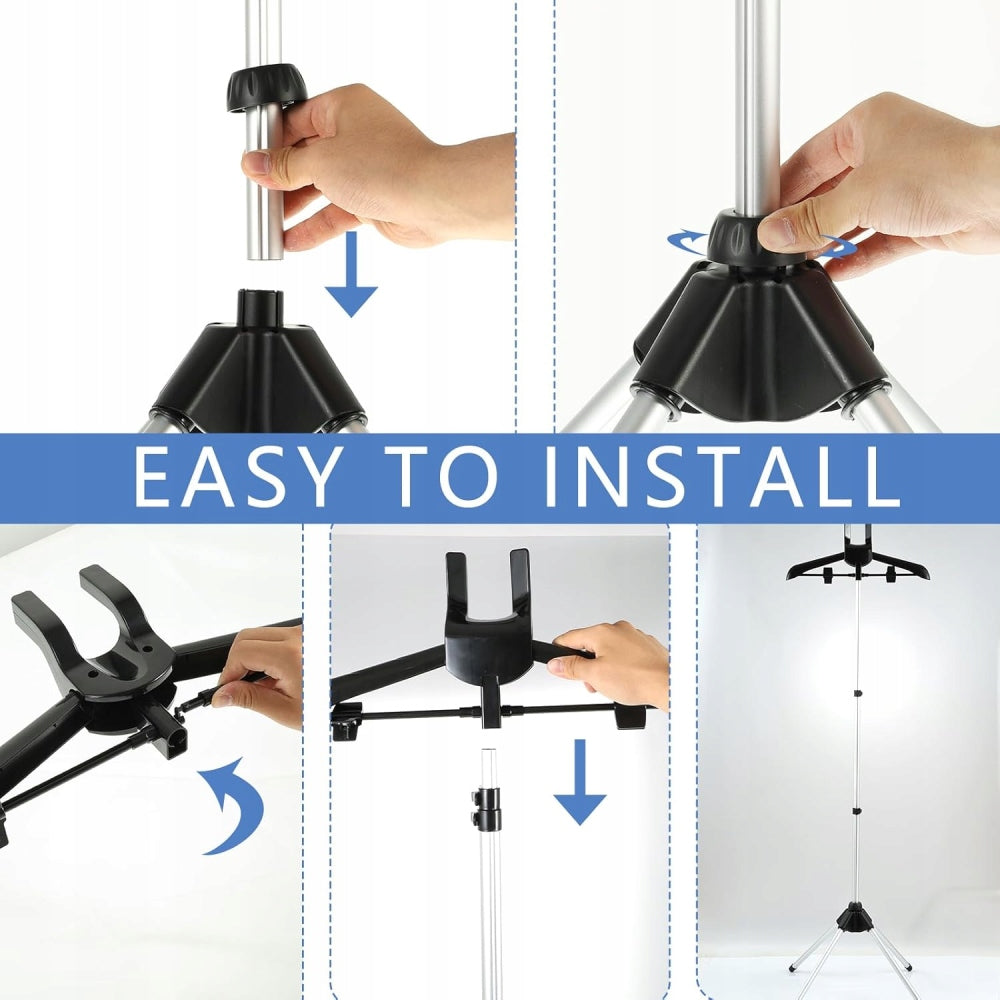 Handheld Clothes Steamer Rack Adjustable, Black Dominant color black
