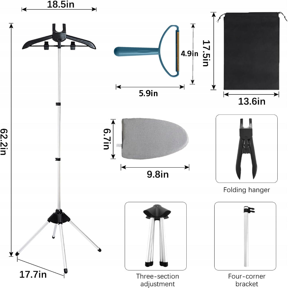 Handheld Clothes Steamer Rack Adjustable, Black Packaging status original