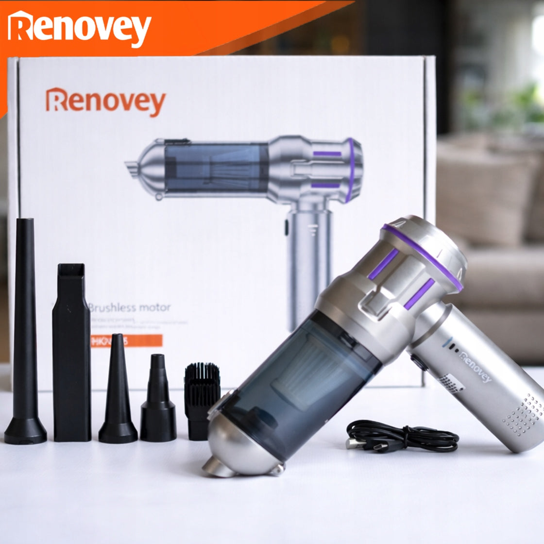 Handheld Cordless Car Vacuum Cleaner Wireless 3in1 with Blower Power supply rechargeable battery
