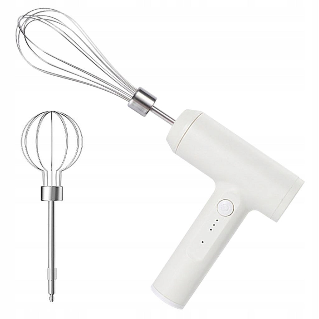 Handheld Cordless Mixer 3 Speeds Lightweight Power Kitchen Egg Whisk Beige