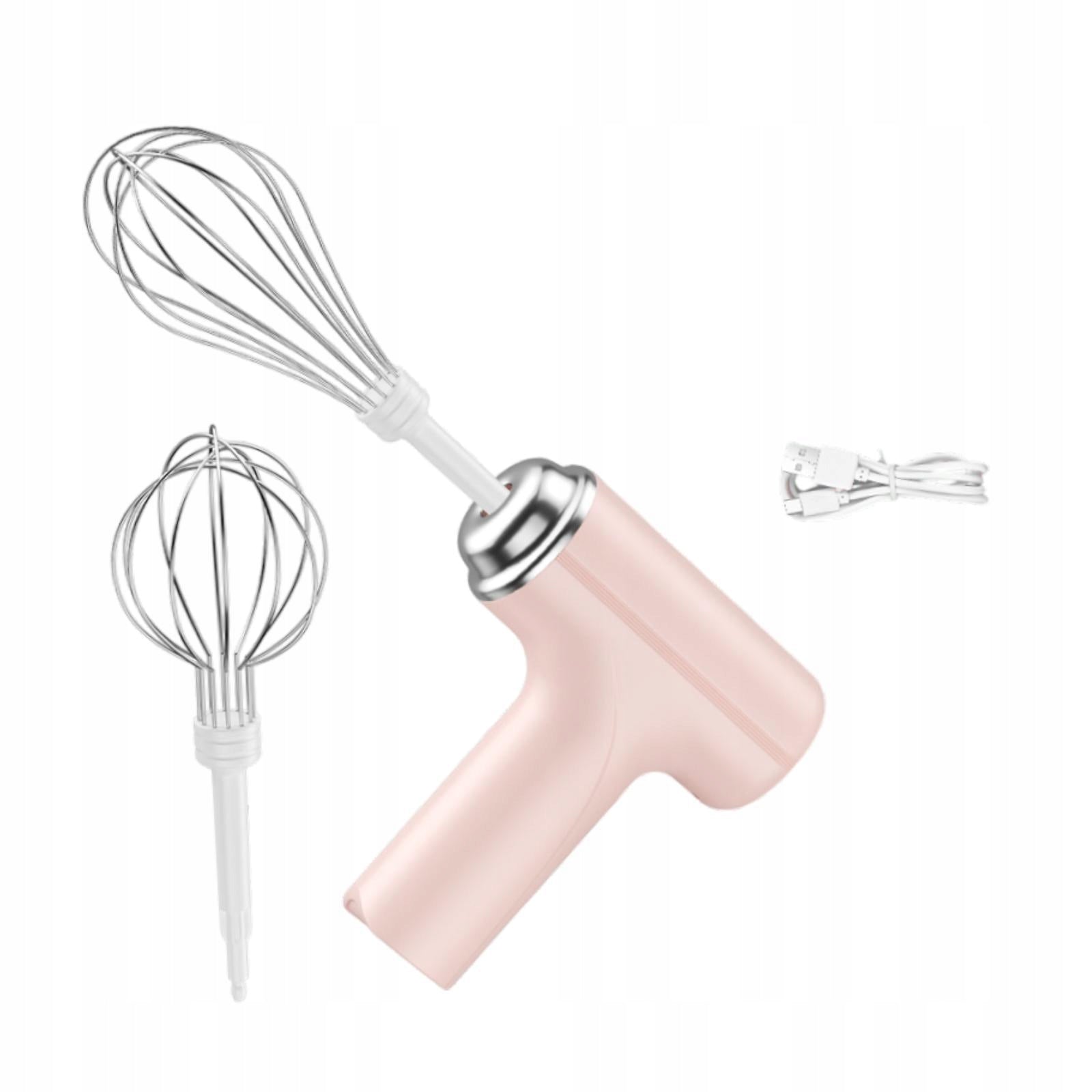 Handheld Egg Beater Egg Mixing Tool Small Mixer Kitchen Pink Double Head