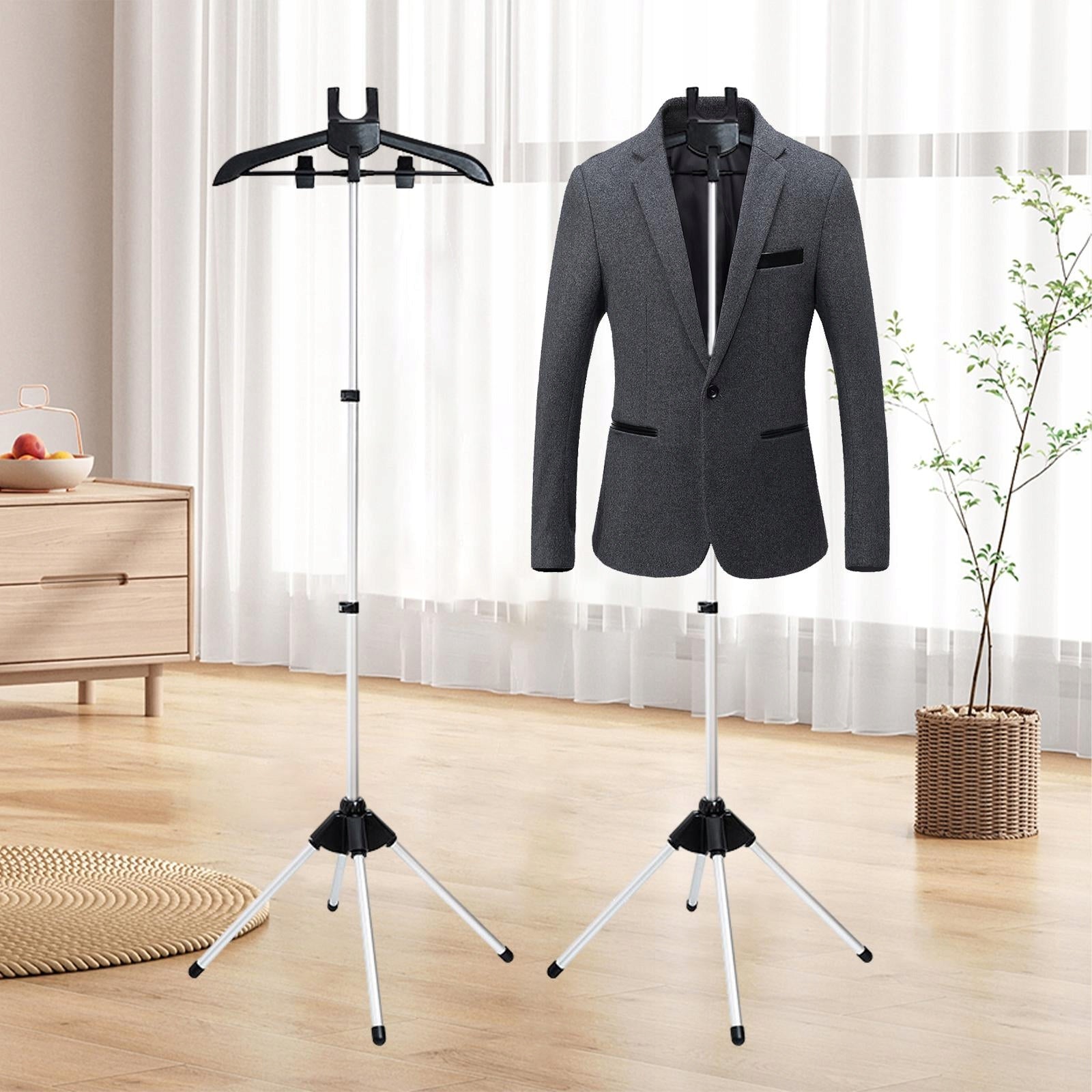 Handheld Garment Steamer Rack, Standing Aluminum Alloy, Household black