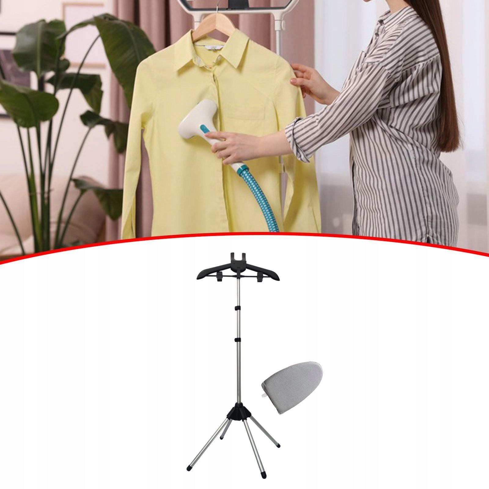 Handheld Garment Steamer Rack with Ironing Glove for Clothes Suit Black