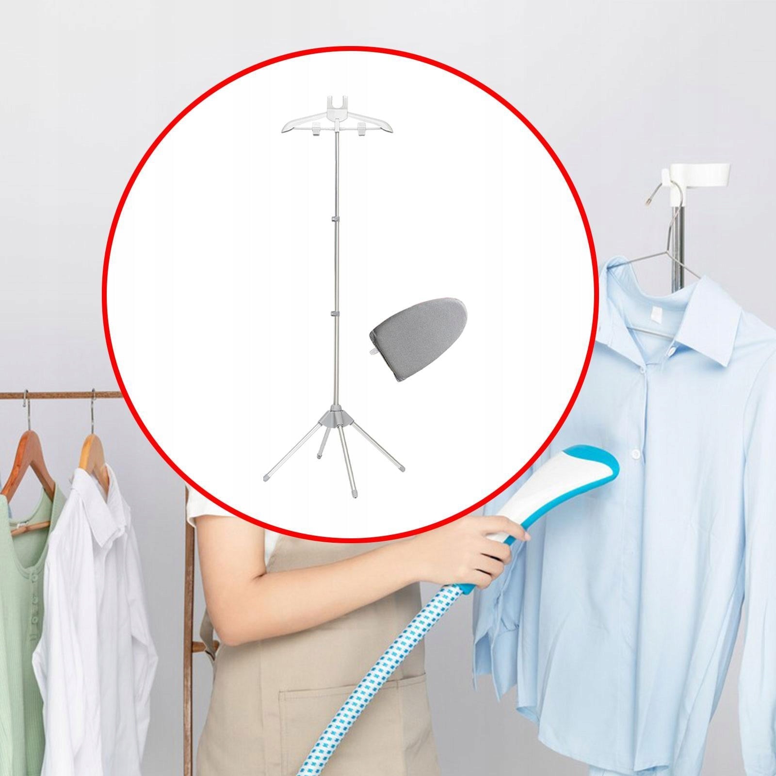 Handheld Garment Steamer Rack with Ironing Glove for Clothes Suit Gray