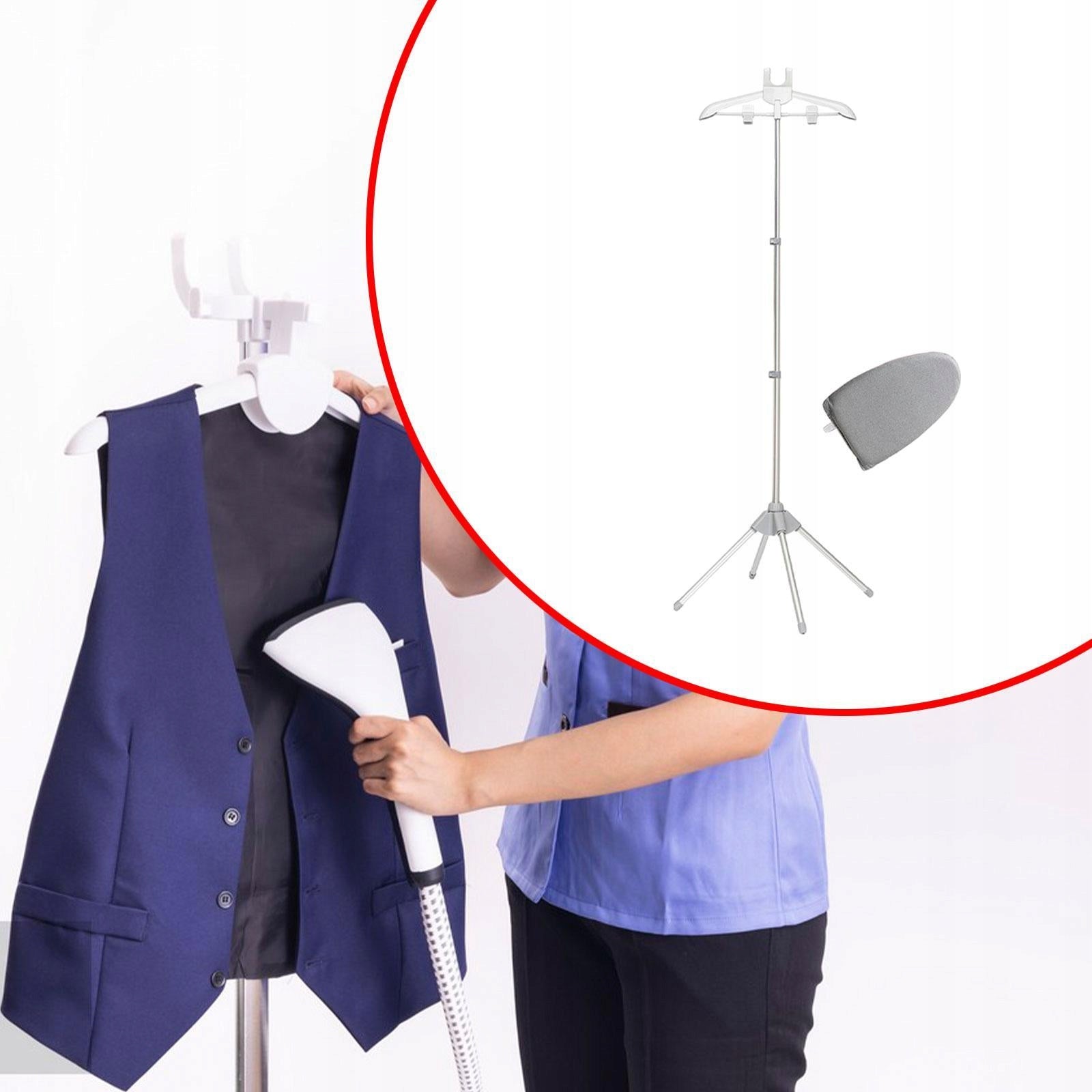 Handheld Garment Steamer Rack with Ironing Glove for Overcoat Shirt Gray
