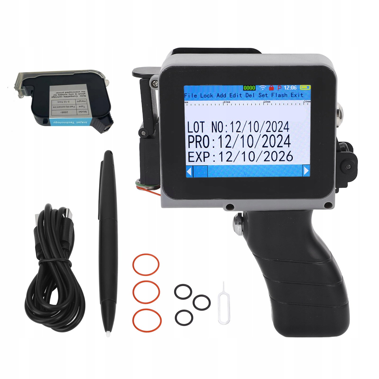 Handheld Inkjet Printer Touch Screen 12.7mm Barcode Date FQ