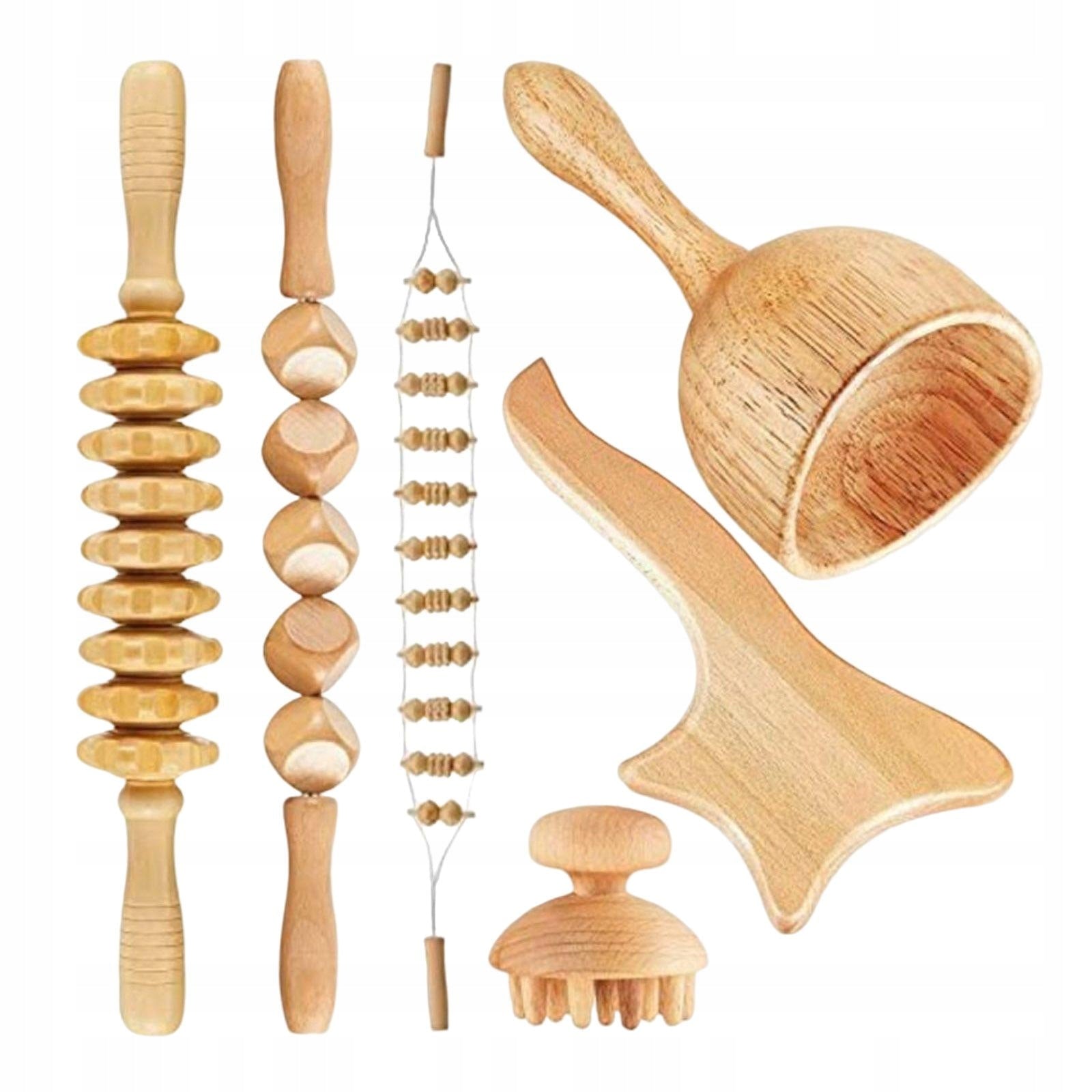 Handheld Massage Tools for Wood Therapy Gua Sha Roller Muscle Brand no brand
