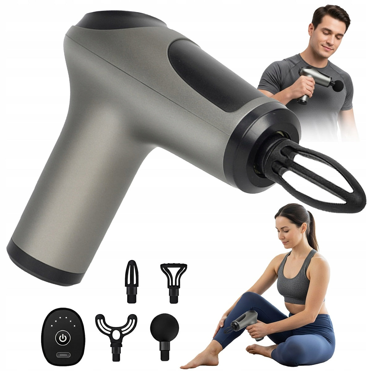 Handheld Massager 3200 Rpm With Battery 1200mah Masazer Handheld Massage Gun