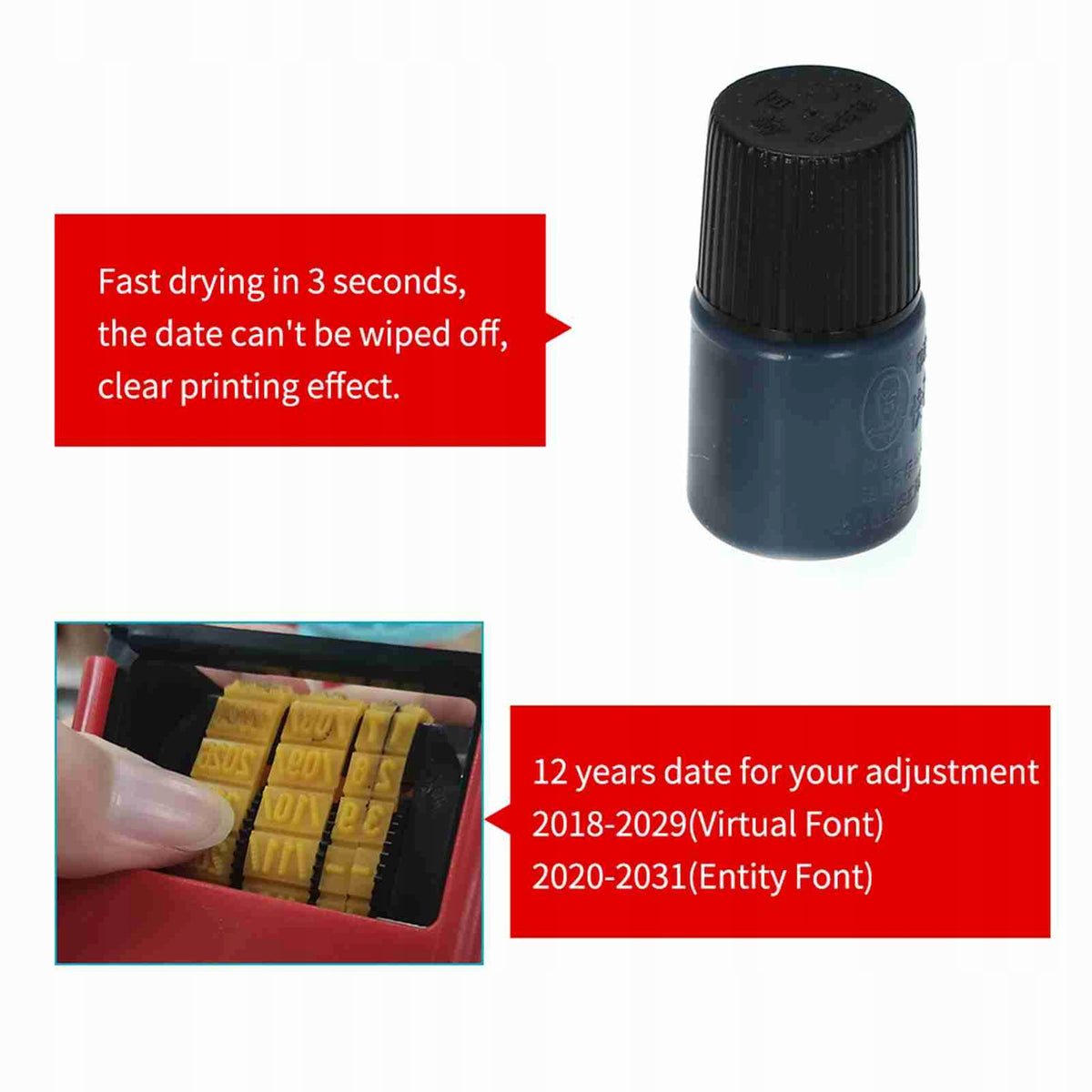 Handheld Portable Data Stamp Printer Fast Dried Ink Date O9 Brand no brand