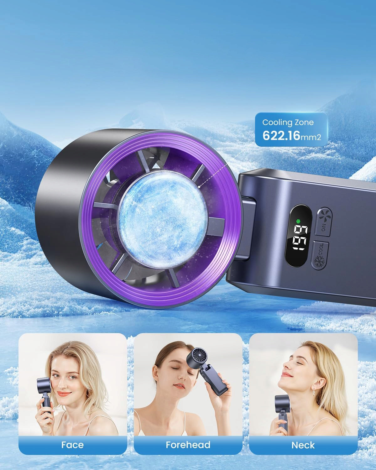 Handheld Portable Turbo Fan with Ice Cooling, USB Charging Brand Zgeer