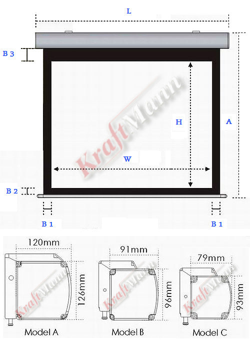 Handheld Screen Semi-Automatic MattWhite 4:3 120'' MW 240 Manufacturer code FantasyScreen 4:3 120'' MW 240