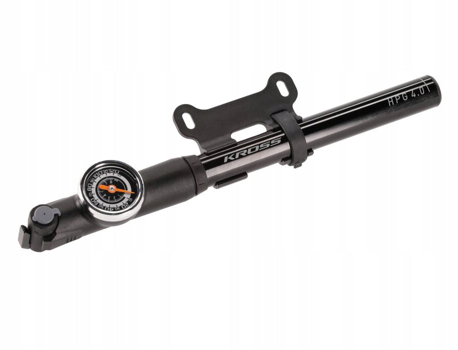 Handheld bicycle pump Kross HPG 4.0 120 PSI LIGHTWEIGHT MOUNTING PRESSURE GAUGE FV/AV Manufacturer code WYSOKA JAKOŚĆ ! 80 PSI