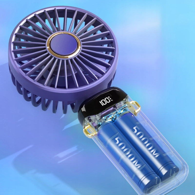 Handheld fan, USB-C portable, foldable, digital display Model Handheld fan
