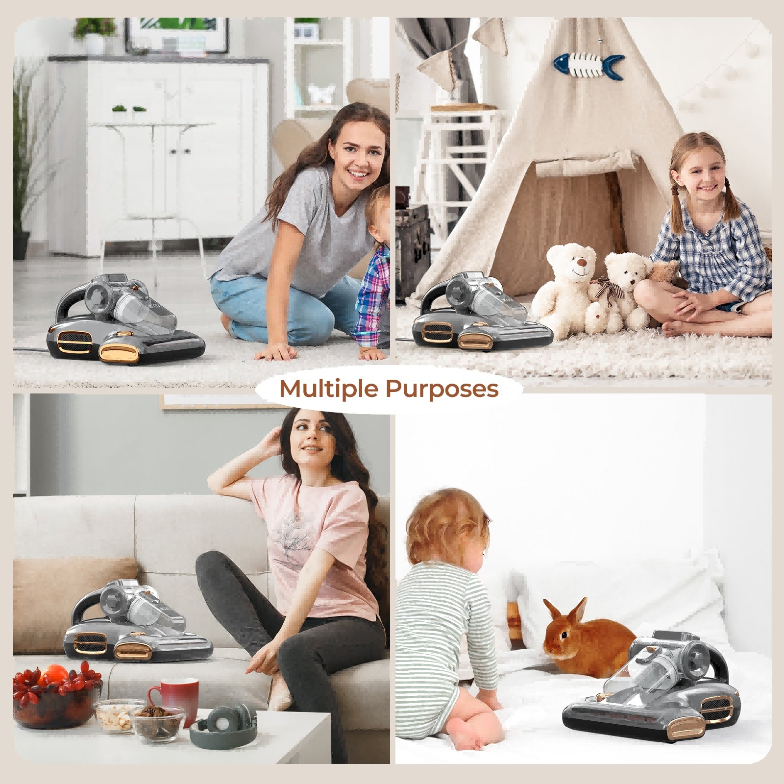 Handheld vacuum cleaner for mattresses 0.5L 15KPa JIGOO T600 99,99% mites, grey Brand JIGOO