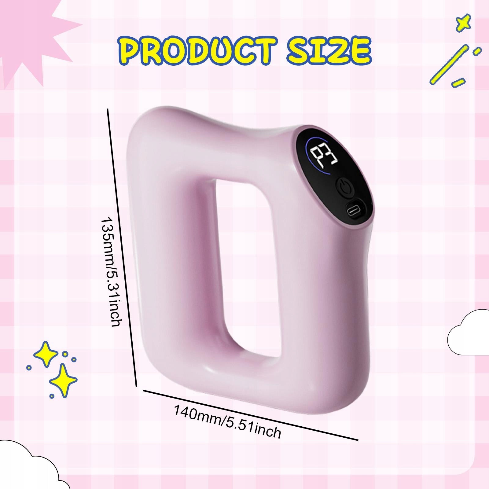 Handhled Fascia Massager Low Noise USB Deep Tissue Massage Ring Pink Medical device no