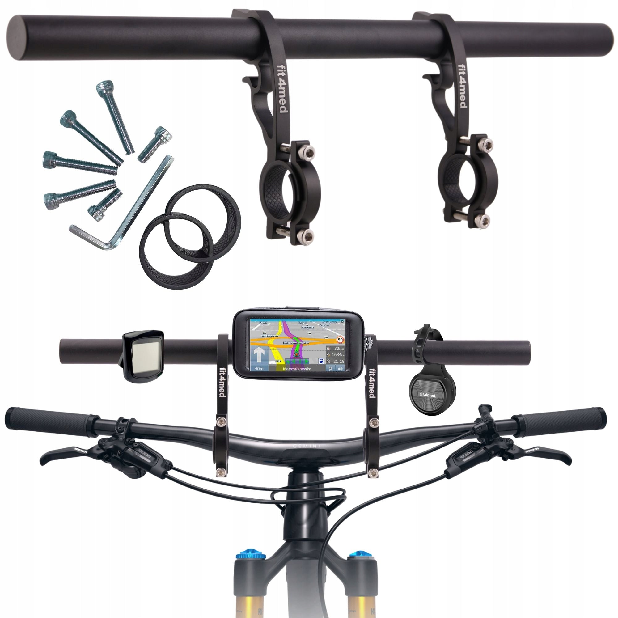 Handlebar extension bicycle holder adapter additional 40cm Packaging status original