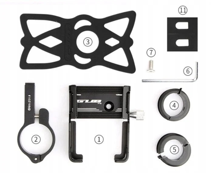 Handlebar phone holder GUB P10 360° motorcycle scooter bike Manufacturer code ZR67