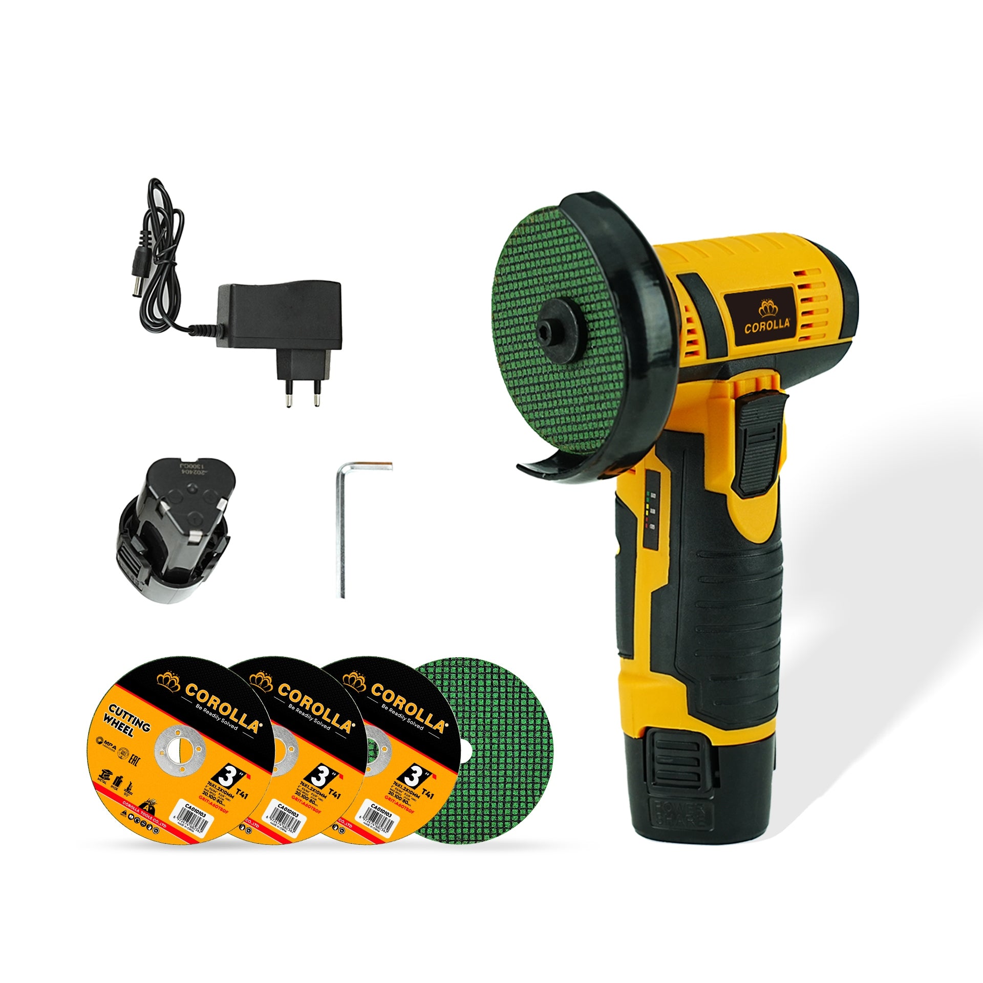 Handy 12V 19500rpm Cordless Angle Grinder for Home and Workshop