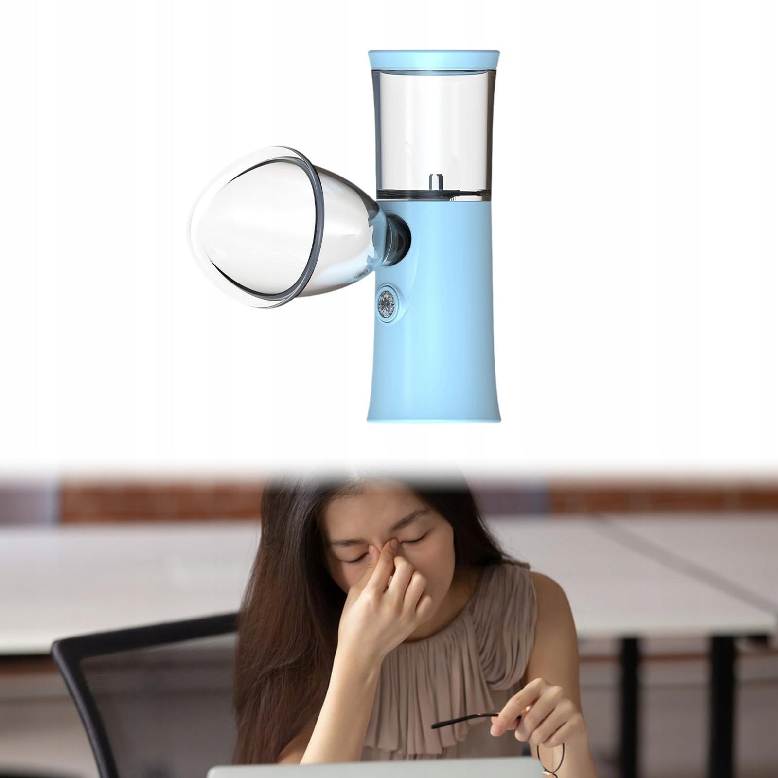 Handy Mister Mini Face Humidifier Water Replenishment Nano Eyes and Blue