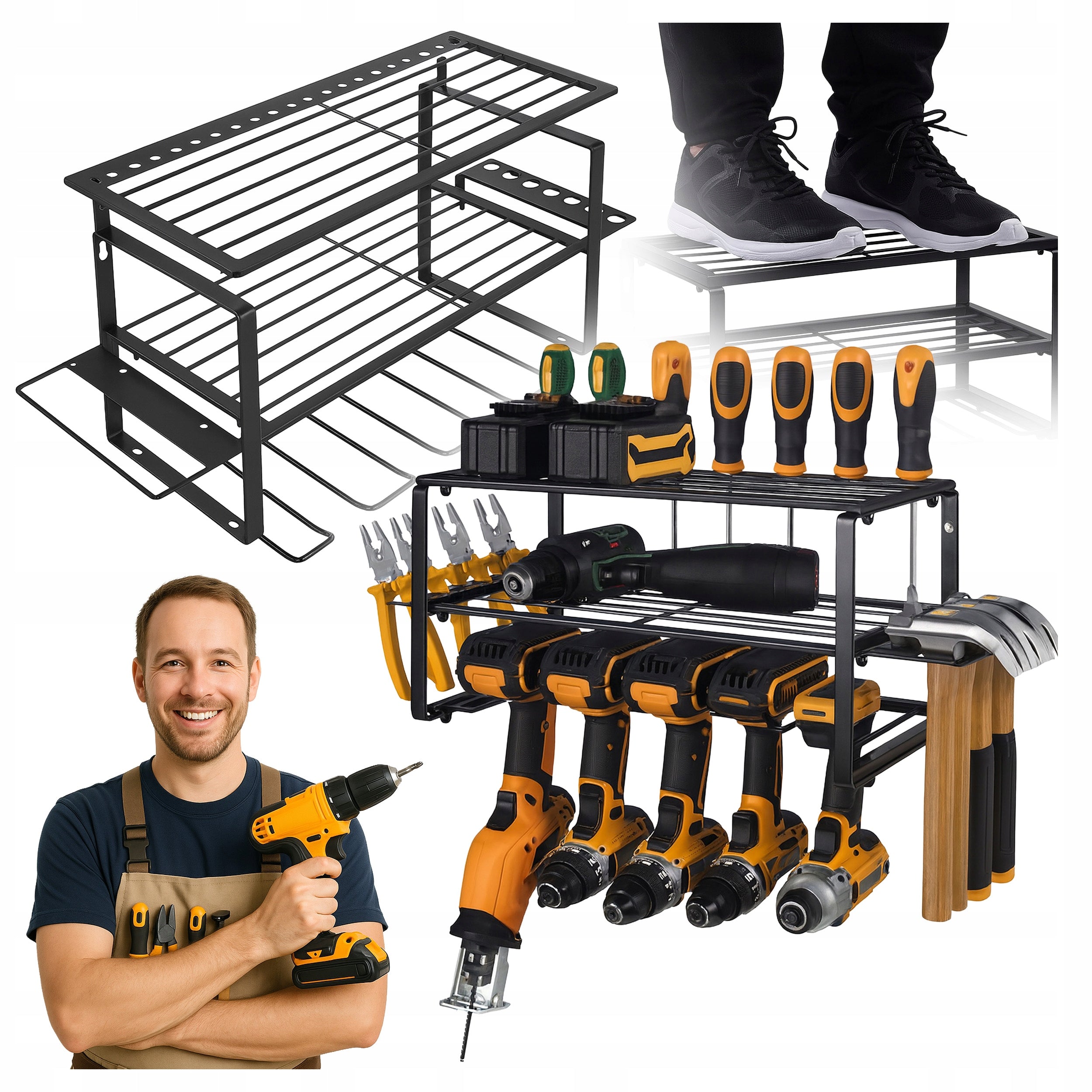 Hanger Organizer Workshop Tool Shelf Power Tools Metal