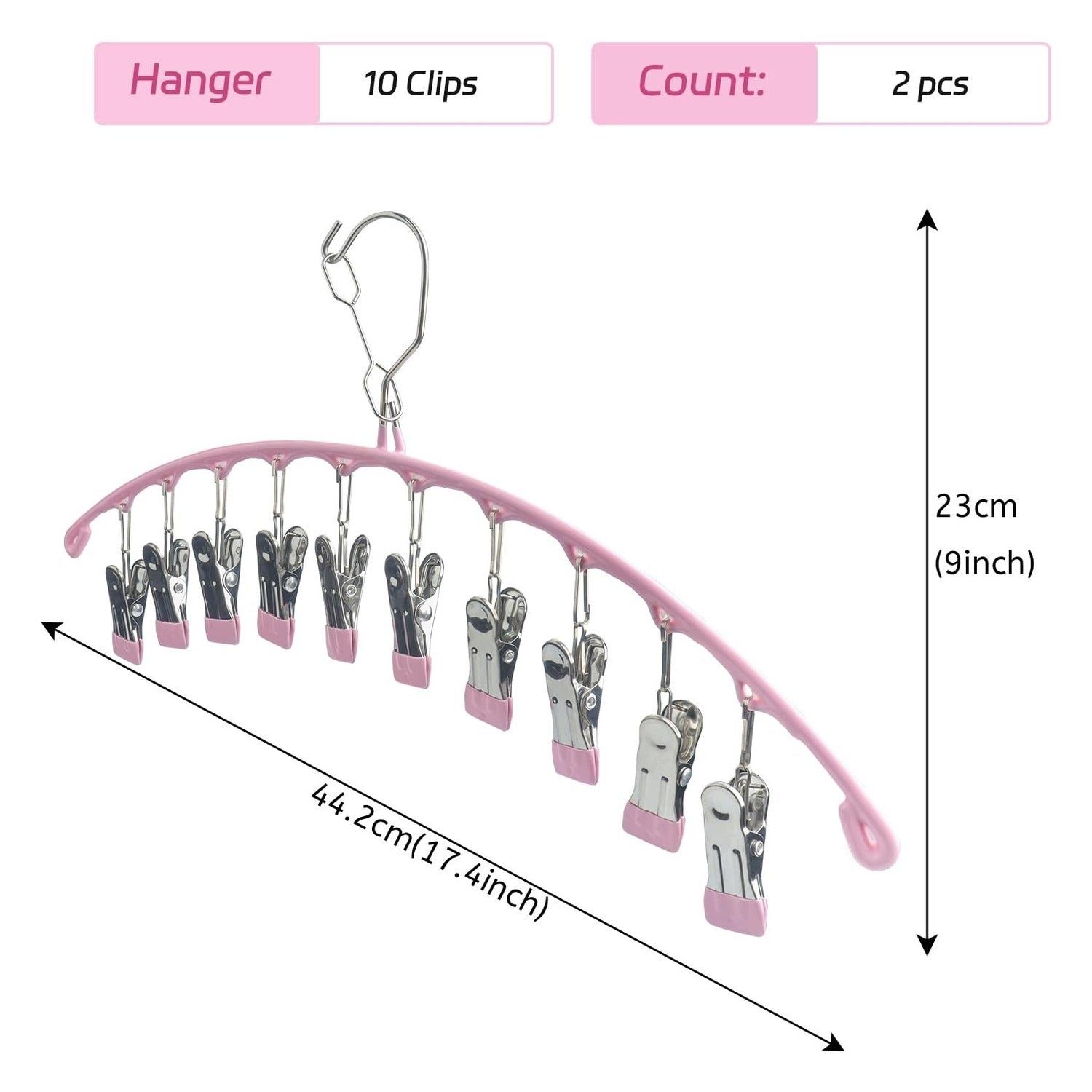 Hanger - Steel - With 10 Clips - For Clothes Brand no brand