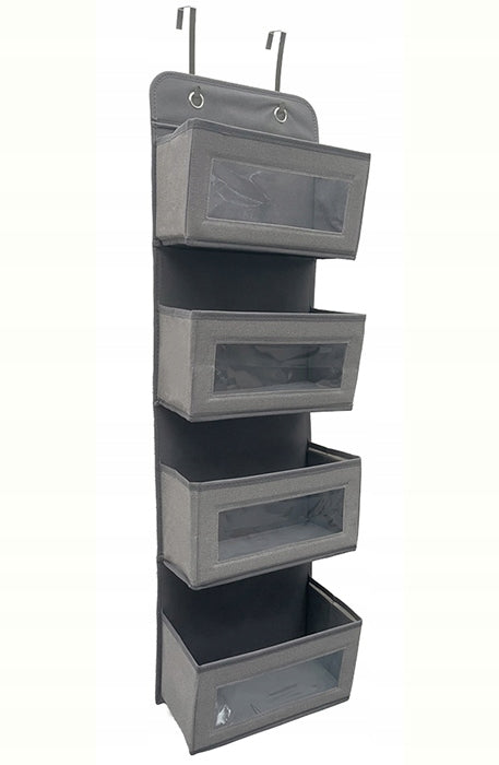 Hanging Door Organizer 4 Spacious Pockets Light Grey Hanging