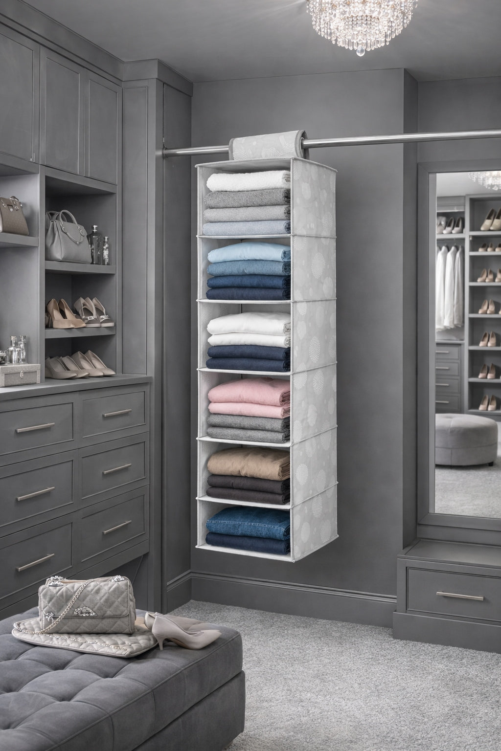 Hanging Organizer 6 Shelves for Wardrobe Textile Practical Clothes Shelf Manufacturer code WISZ6