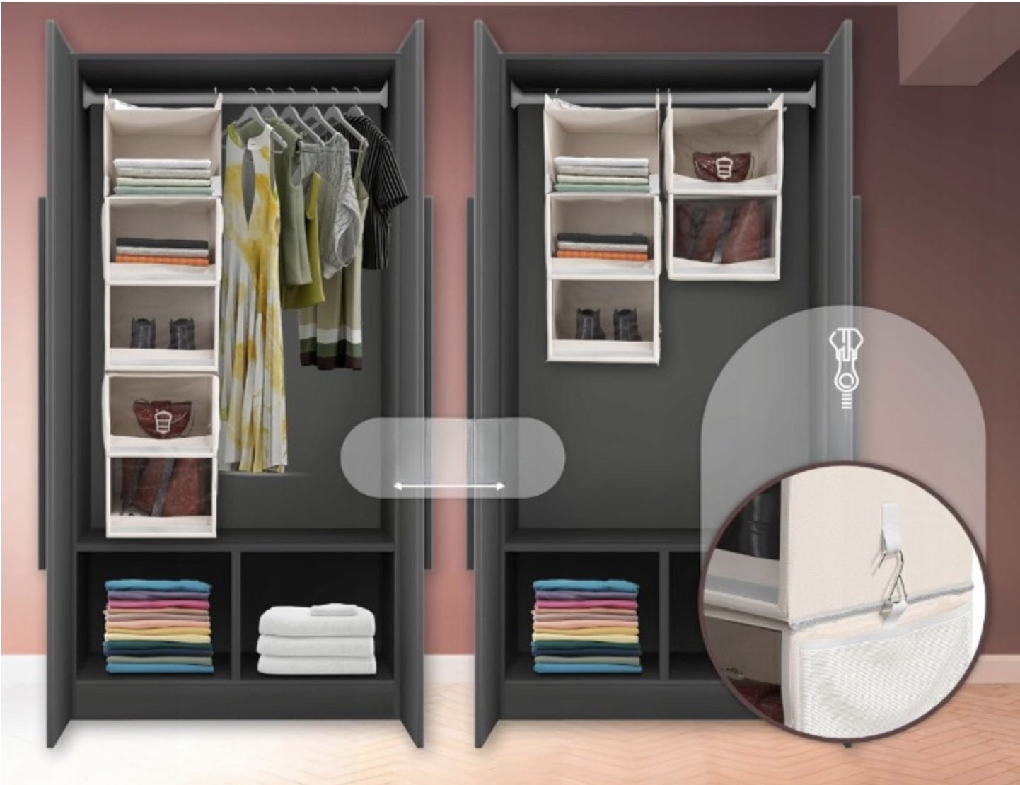 Hanging Organizer with 5 Shelves for Cabinet REPLACEMENT Dust Cover BEIGE Brand no brand