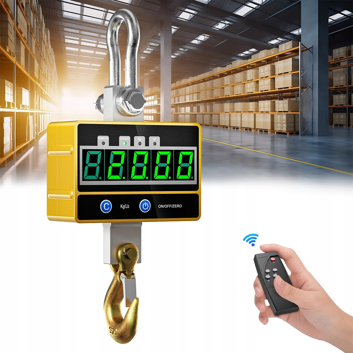 Hanging Scale 2000kg 2T Electronic Crane Remote Control Industrial Battery