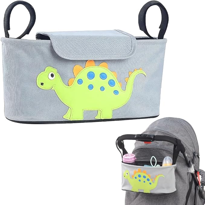 Hanging bag organizer for stroller dinosaur