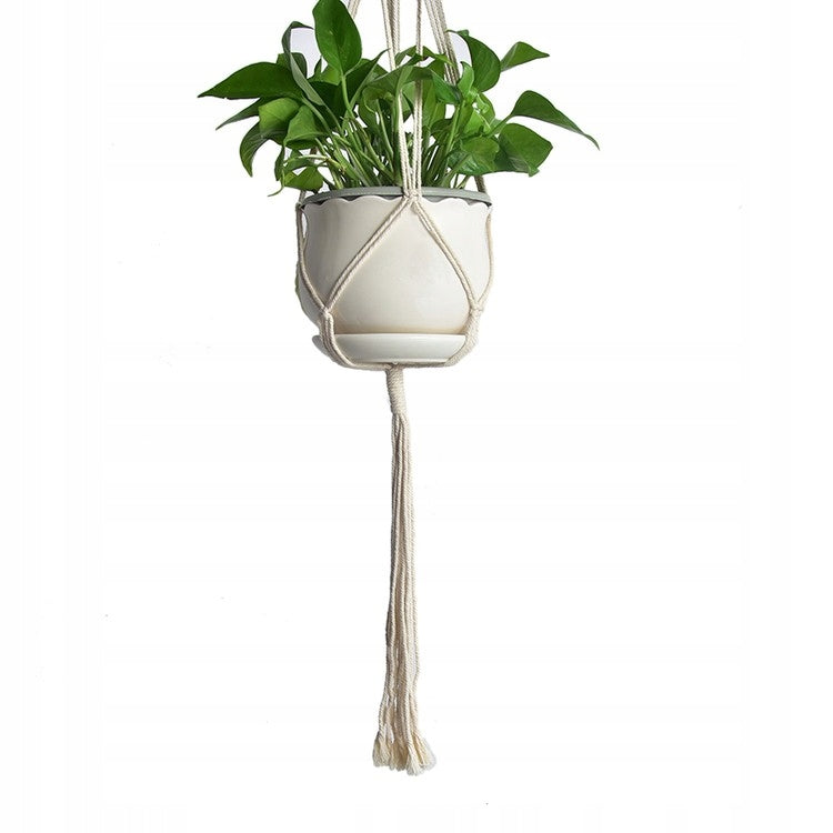 Hanging flowerbed +beads 95cm macrame BOHO 15cm Product height 95 cm
