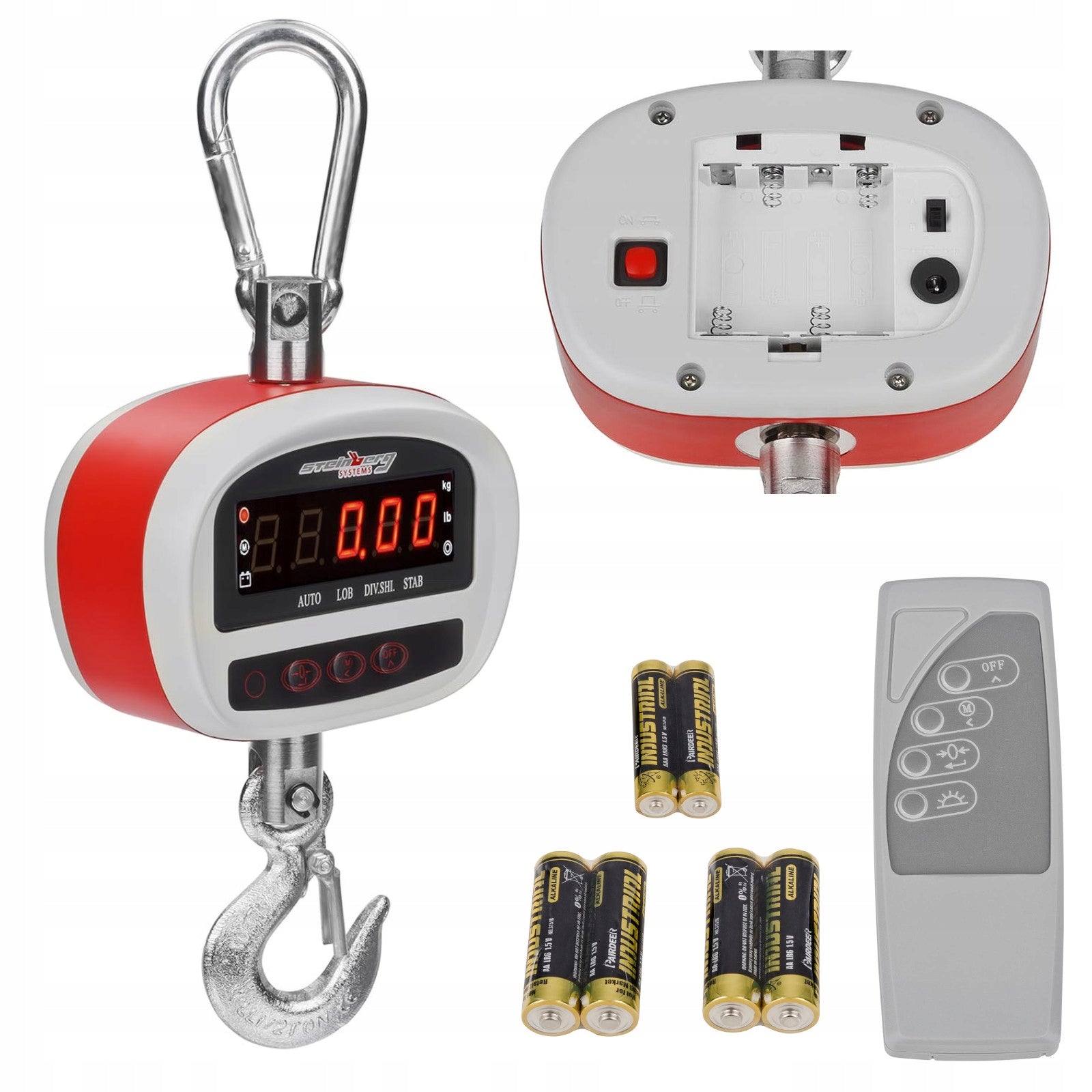 Hanging hook scale 300 kg lifting capacity with remote control and led display
