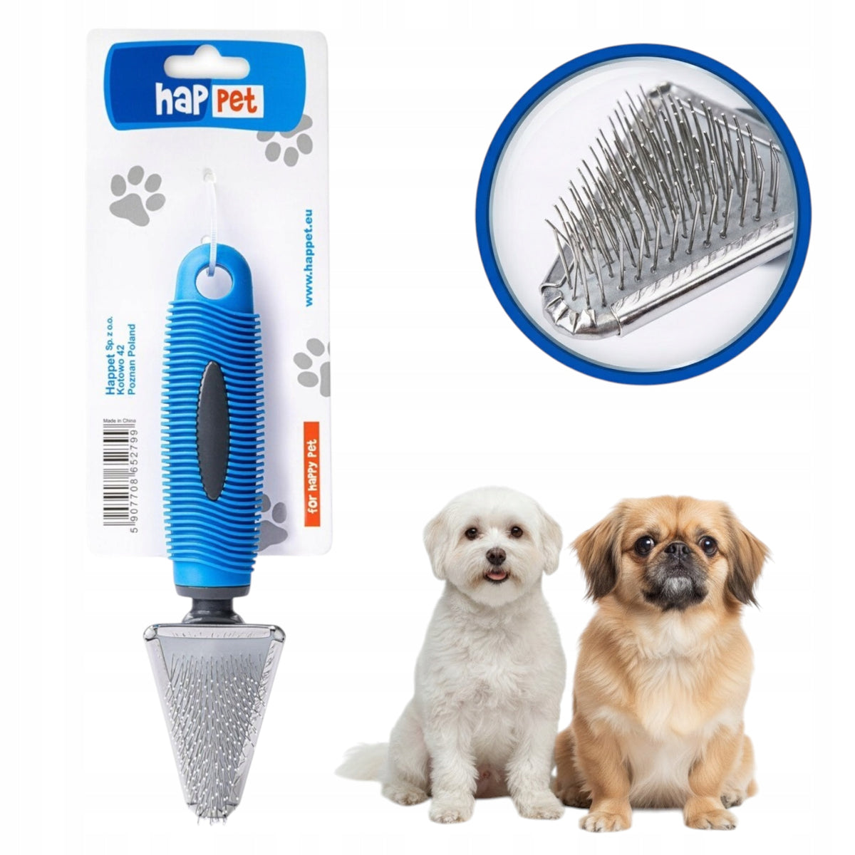 Happet Triangular Scraper Precision Cat Dog Brush 18,5x4,5cm GS39