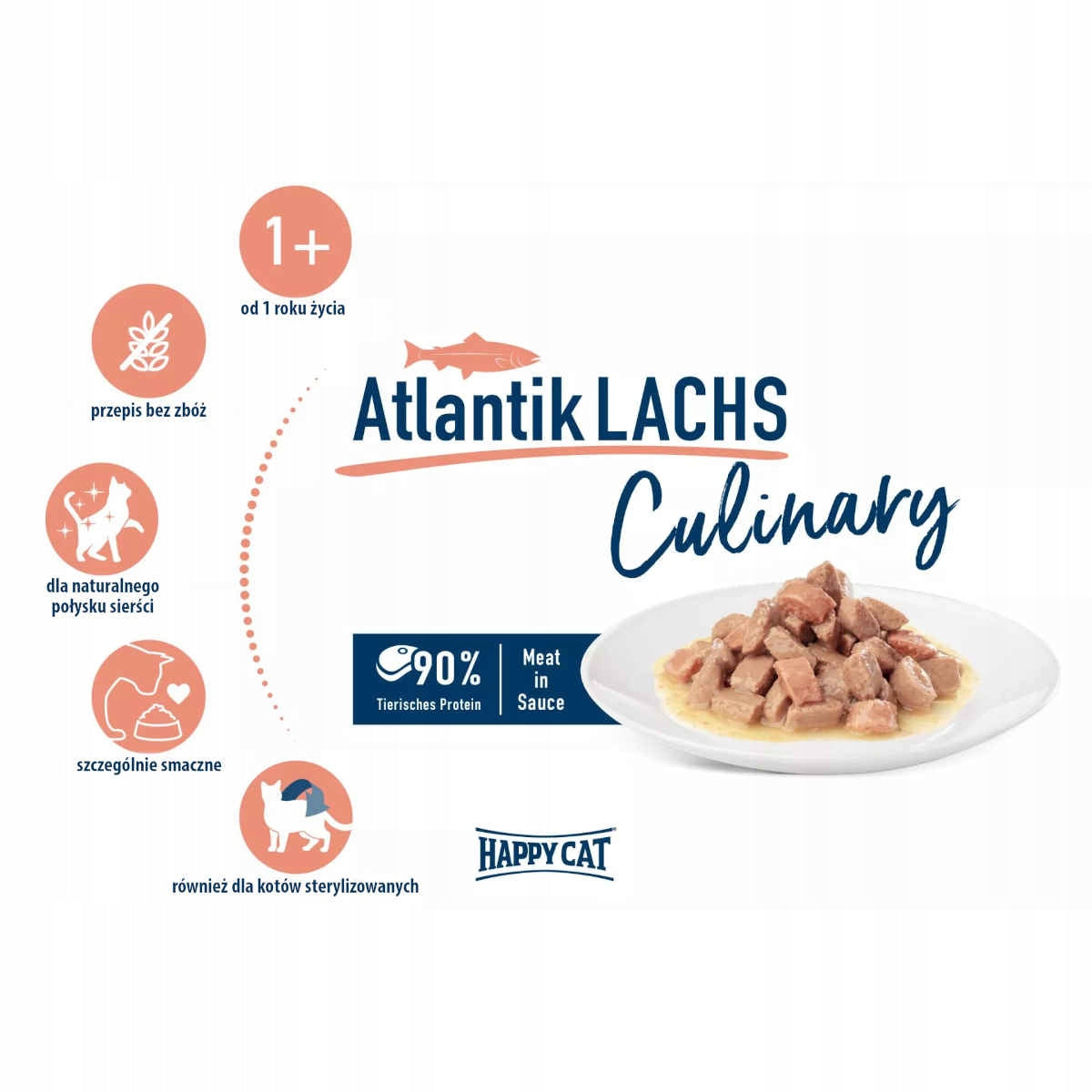 Happy Cat Culinary Atlantik-Lachs Salmon in Sauce 85g Brand Happy Cat