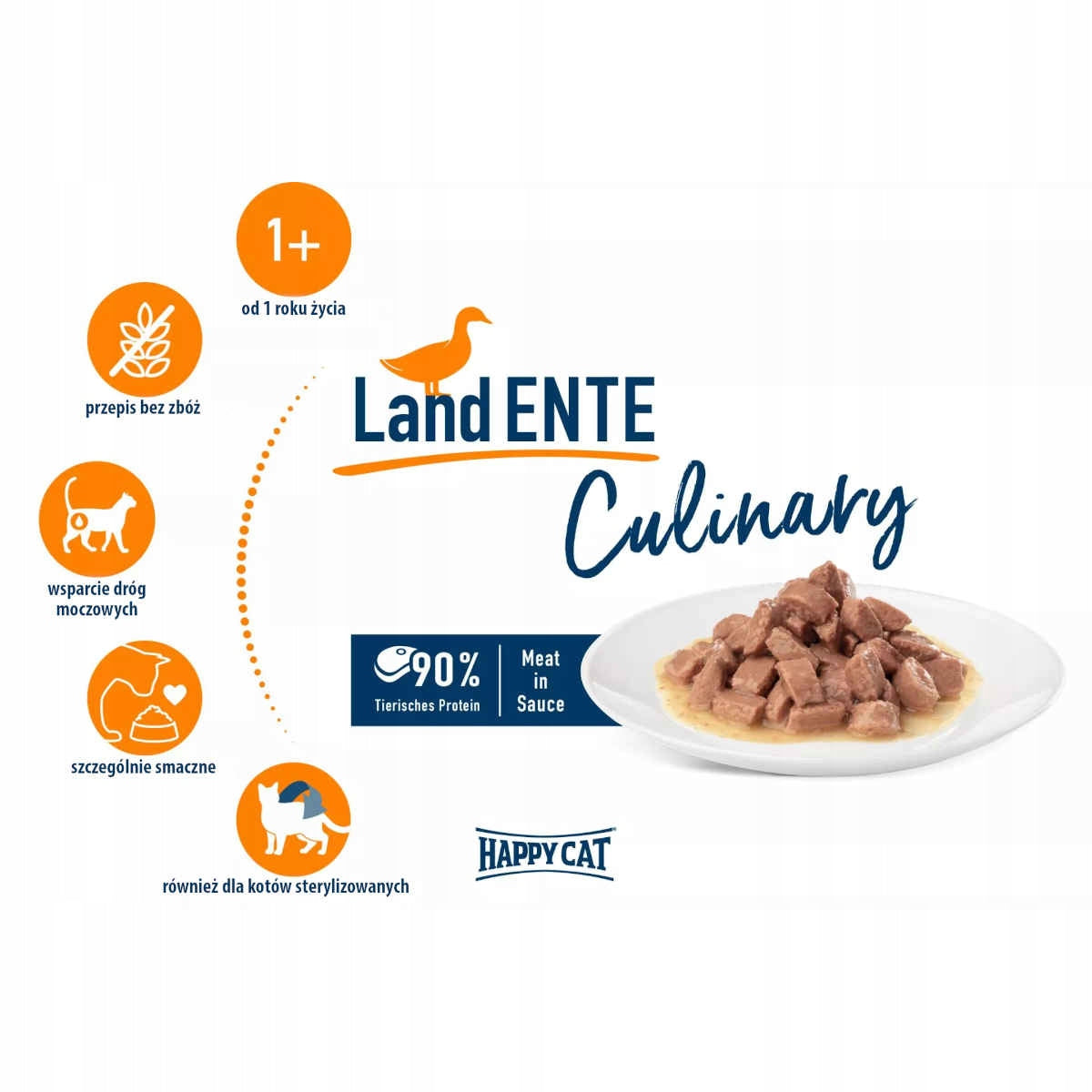 Happy Cat Culinary Land-Ente Duck in Sauce 85g Packaging status original