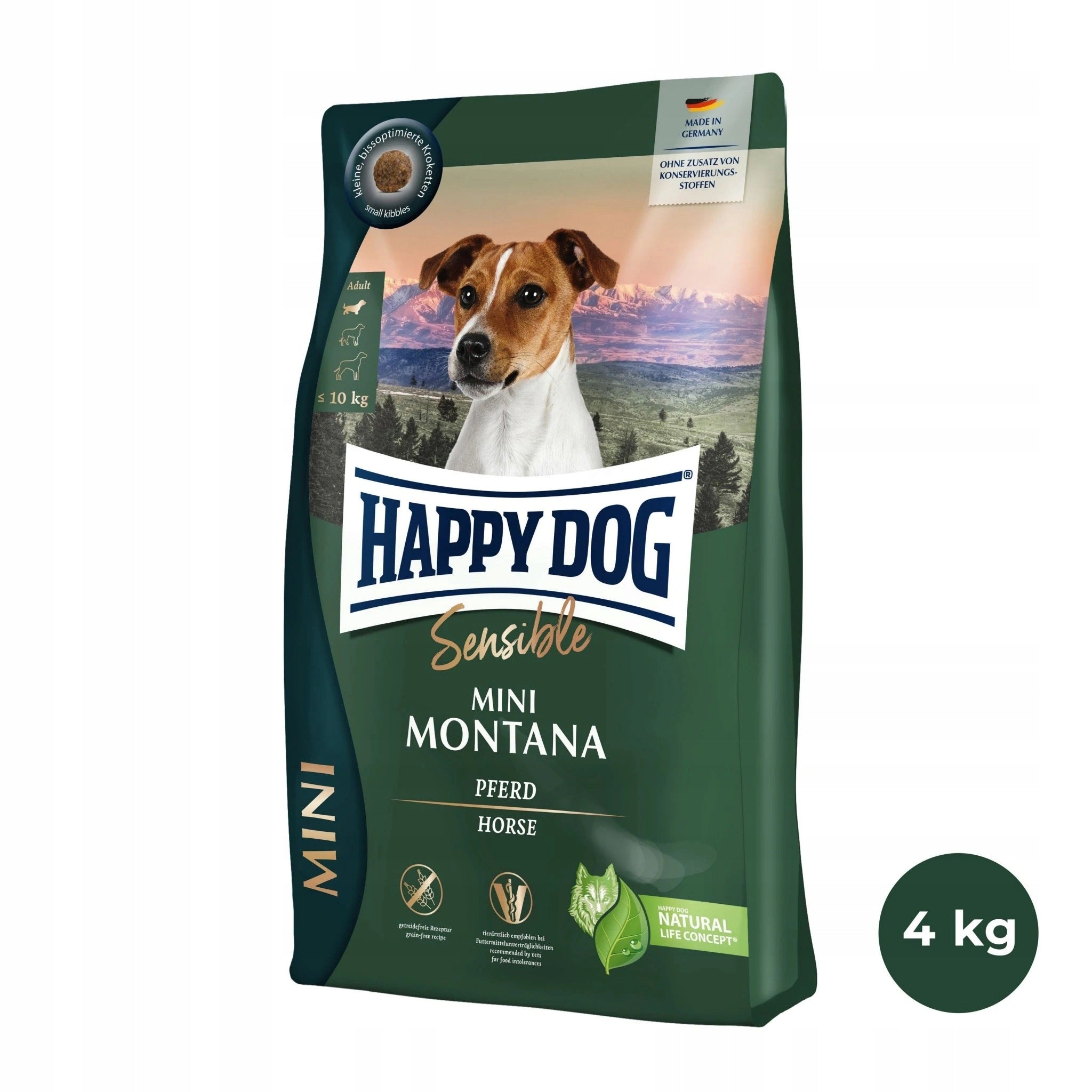 Happy Dog Sensible Mini Montana Grain-Free Dry Horse Food for Small Dogs 4kg