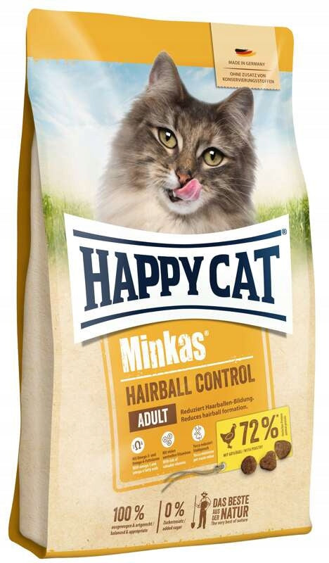 HappyCat Minkas Adult Hairball Control with Poultry 10kg