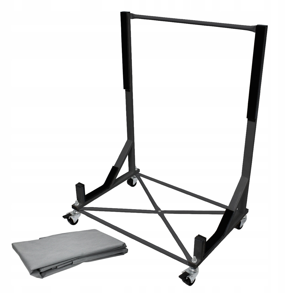 Hardtop Stand with 4 Lockable Black Steel