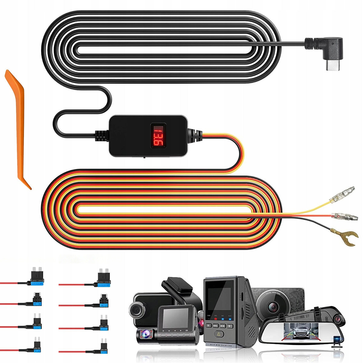 Hardwire Kit for Dash Cam, Universal Power Cable for All